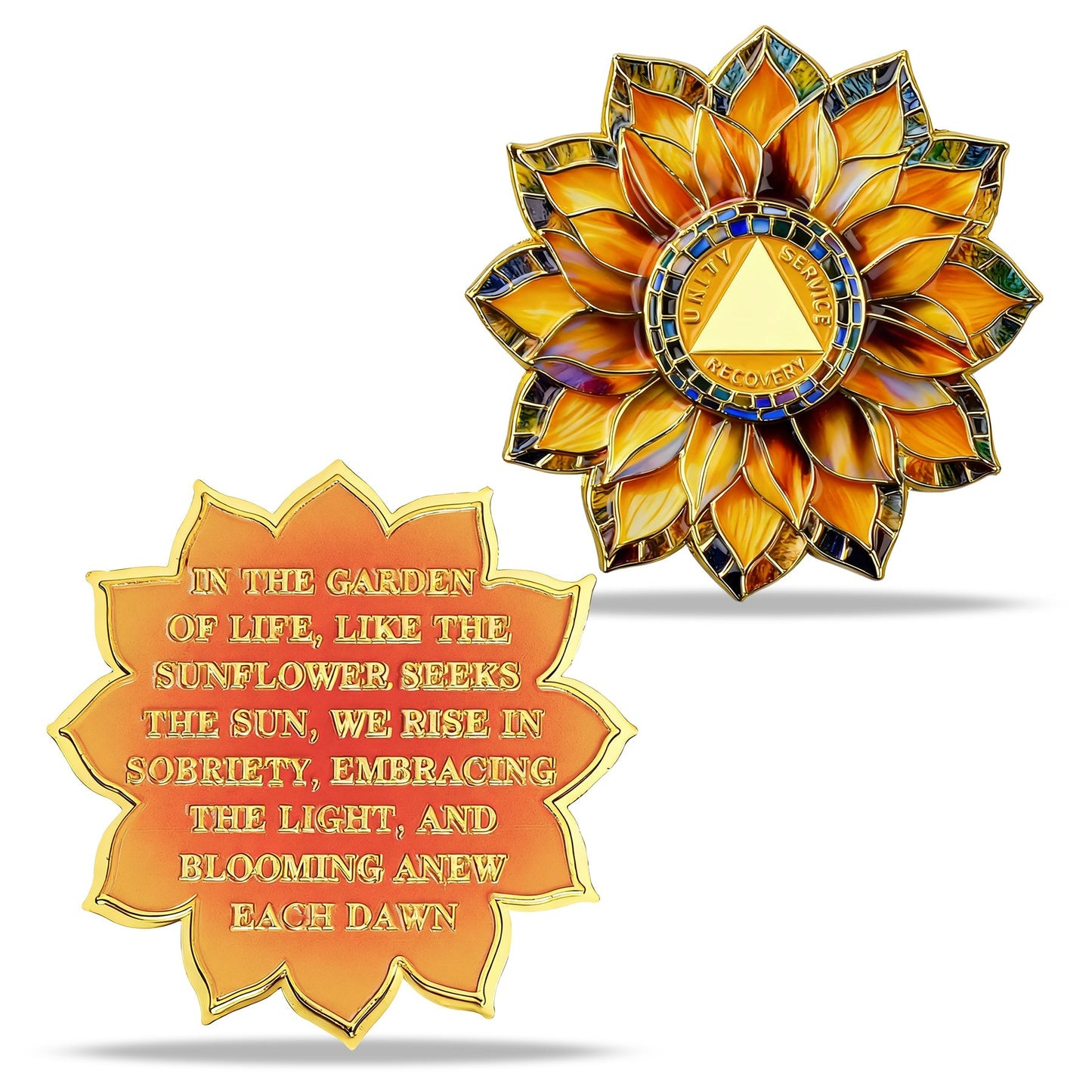 Personalized Sunflower Sobriety Coin mysite