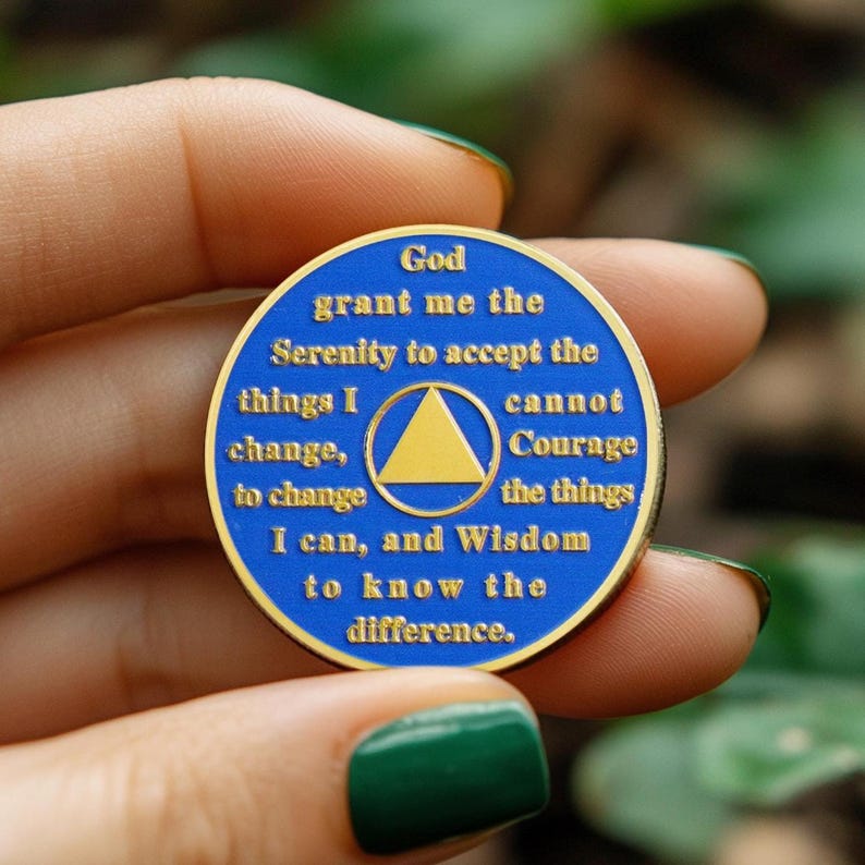 Personalized Silver Plated Sobriety Coin mysite