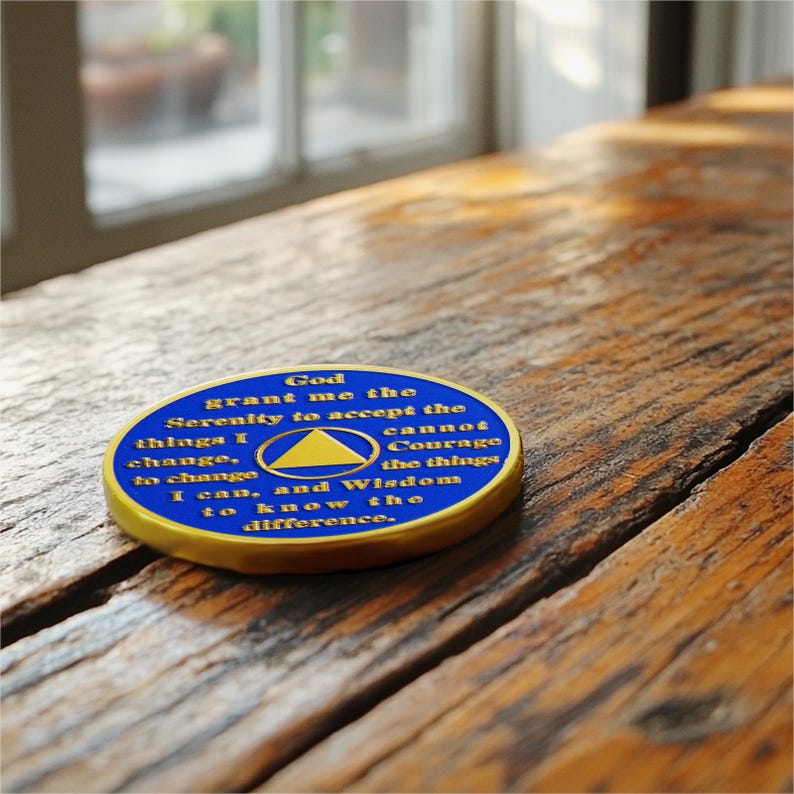 Personalized Silver Plated Sobriety Coin mysite