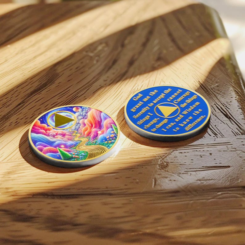 Personalized Silver Plated Sobriety Coin mysite