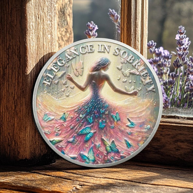 Personalized Celebrate Narcotics Alcoholics Sister Power Addiction Artsy Grace Women Sobriety Coin mysite