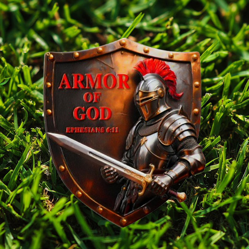 Knight Christian Faith ShieldArmor of God Challenge Coin with Ephesians 6:11 mysite