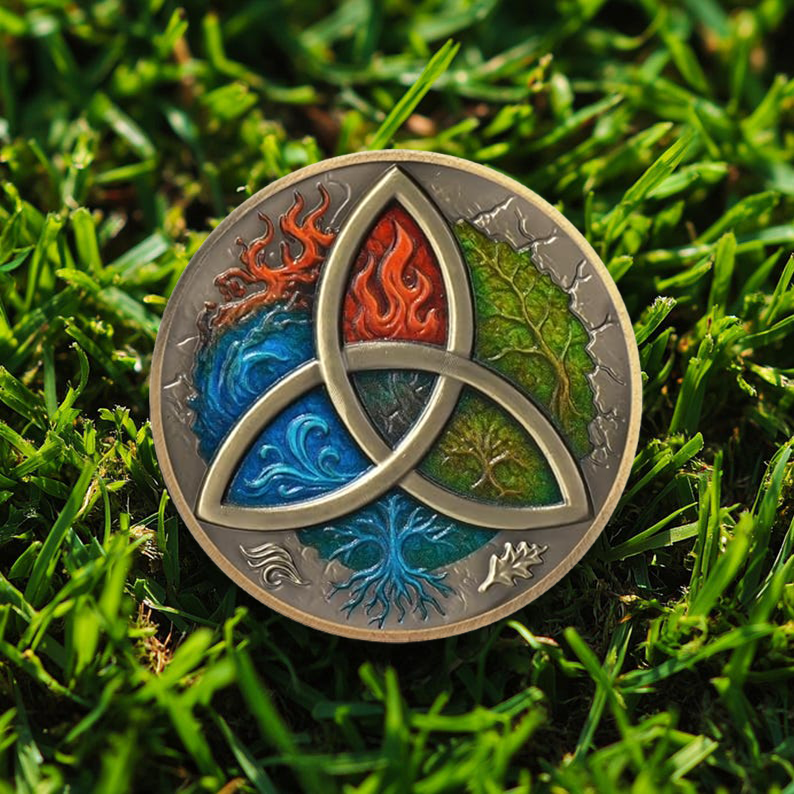Three Elements Celtic Knot Religious Coin mysite