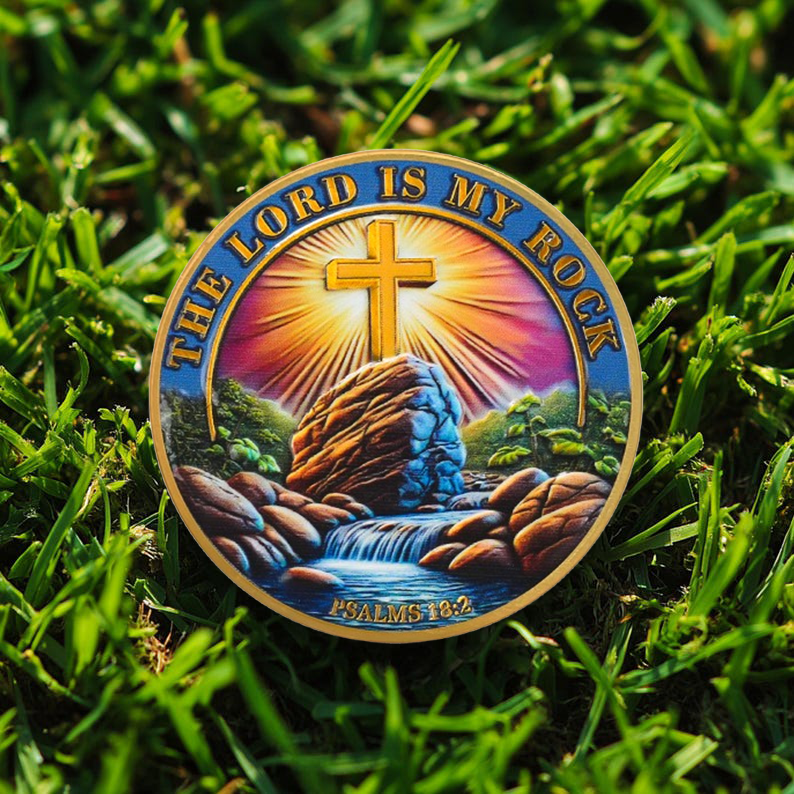 The Lord is My Rock Christian Challenge Coin mysite