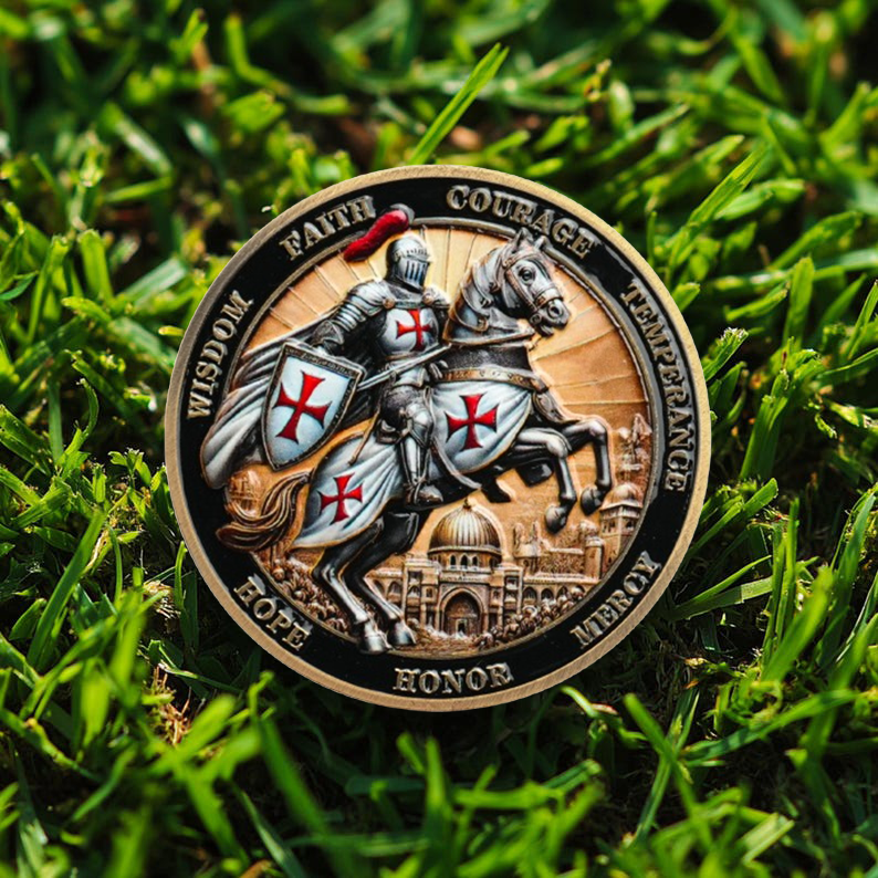 Philippians 4:13 Scripture Knights Templar Christian Challenge Coin mysite
