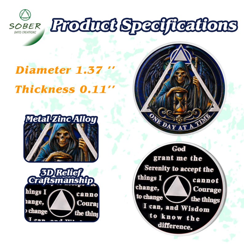 Personalized The Skull Recovery Milestone Sobriety Coin mysite