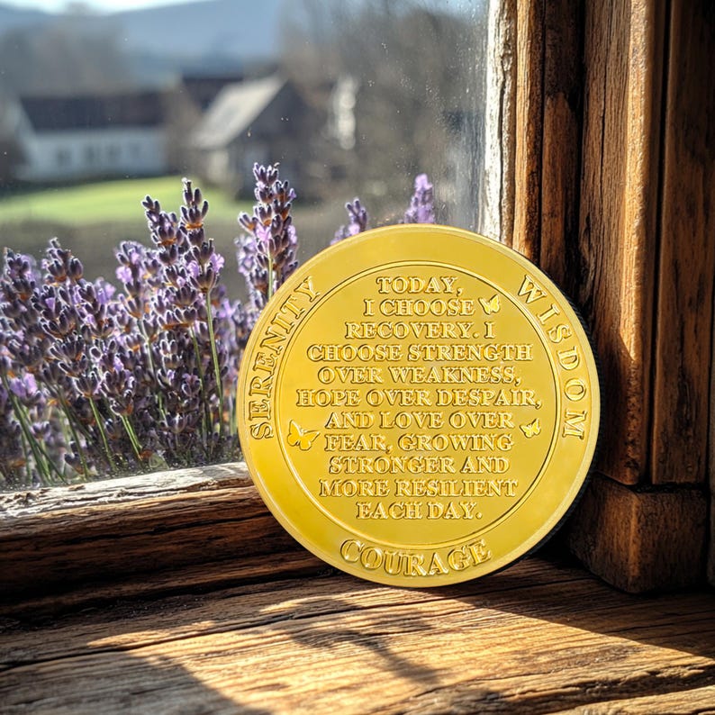 Affirmation Sunlight Fairy Mountains Recovery Addiction Sobriety Coin mysite