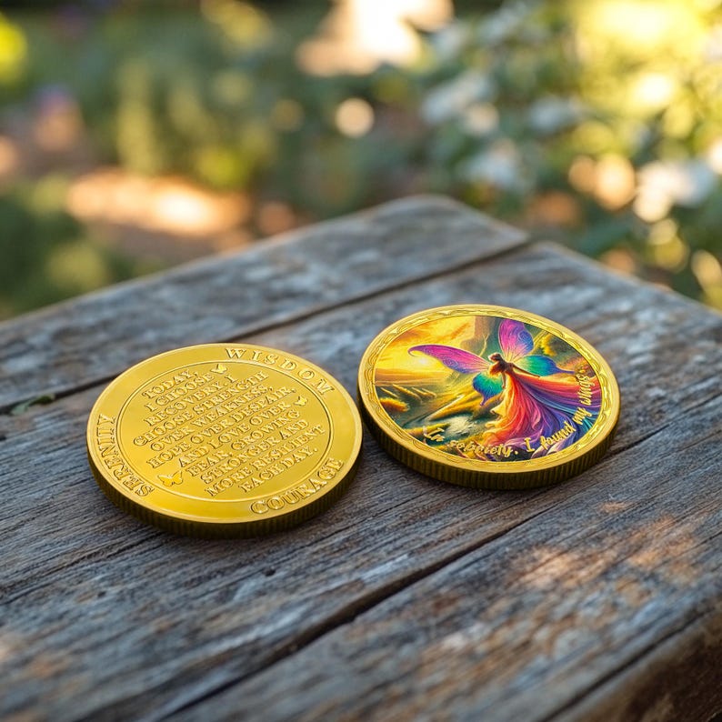 Affirmation Sunlight Fairy Mountains Recovery Addiction Sobriety Coin mysite