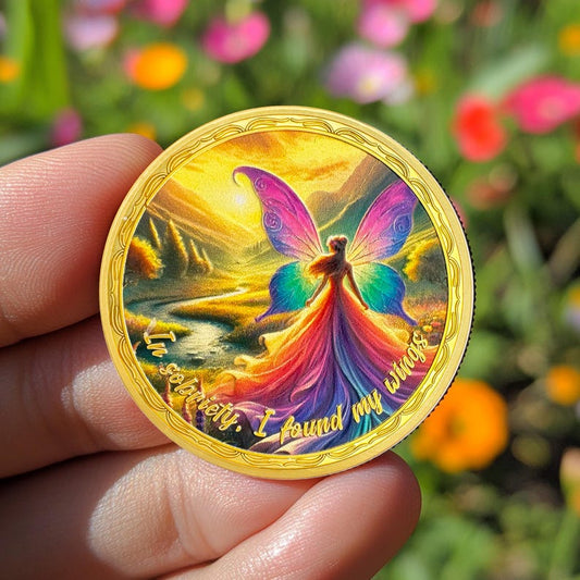 Affirmation Sunlight Fairy Mountains Recovery Addiction Sobriety Coin mysite