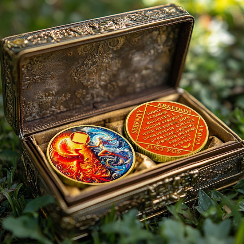 Personalized Phoenix Fairy Sun and Moon Sobriety Coin mysite