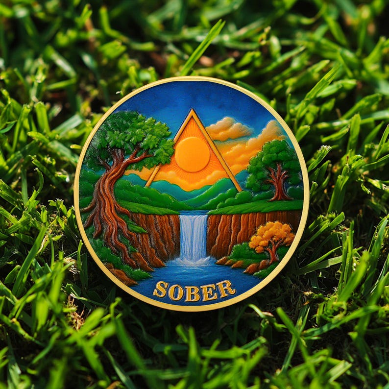 Forest Sun  Recovery Sobriety Coin mysite