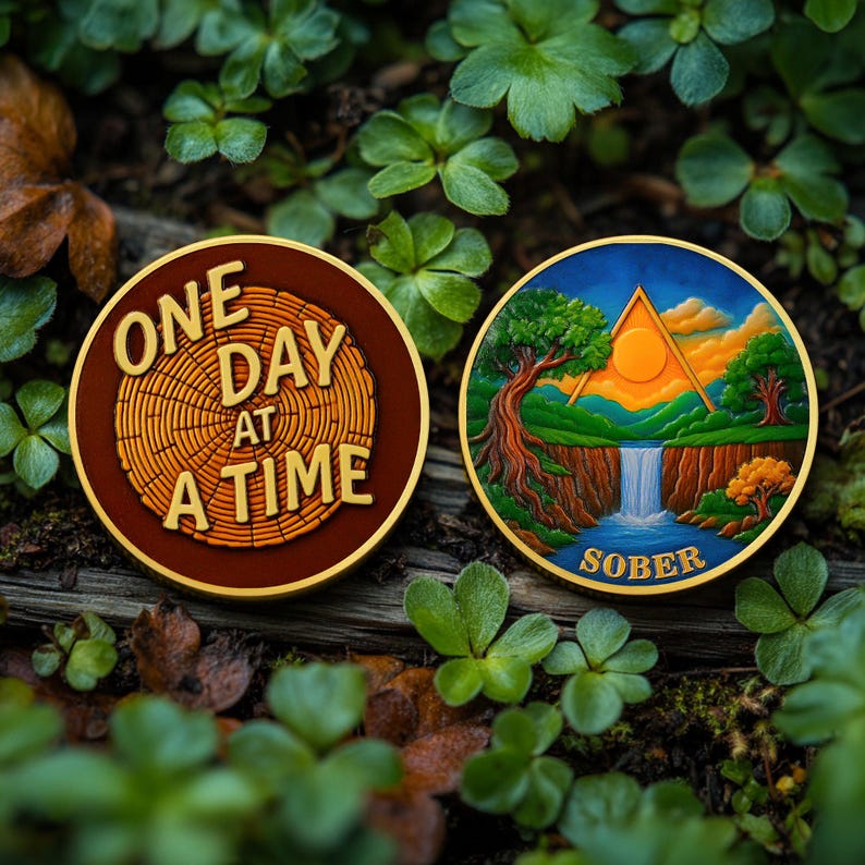 Forest Sun  Recovery Sobriety Coin mysite