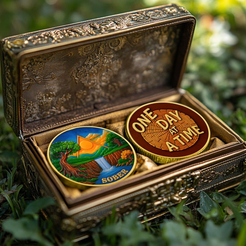 Forest Sun  Recovery Sobriety Coin mysite