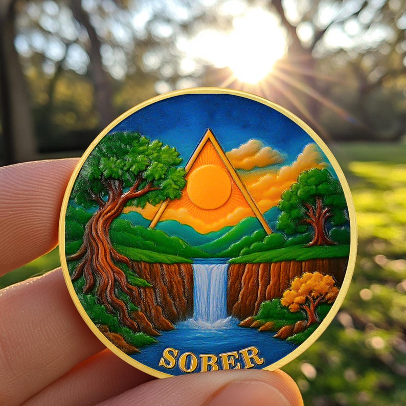 Forest Sun  Recovery Sobriety Coin mysite