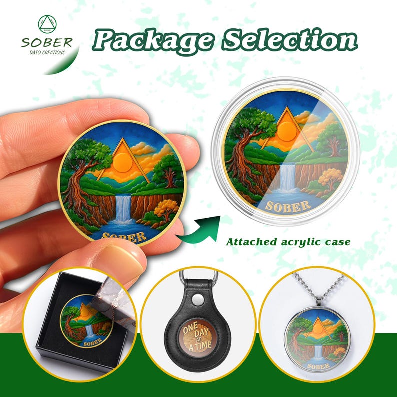 Forest Sun  Recovery Sobriety Coin mysite