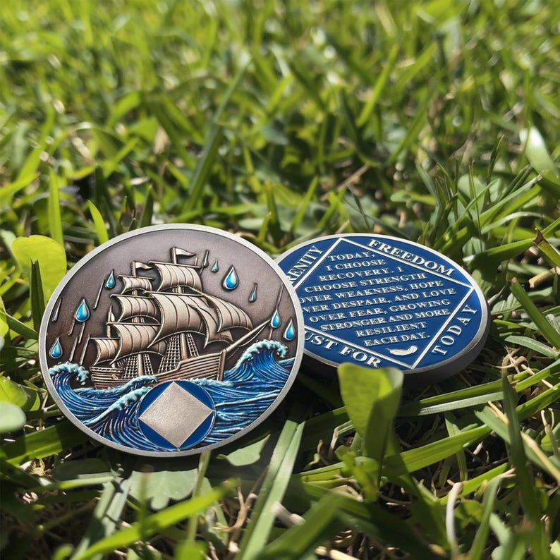Personalized Addiction Recovery Braving The Storm Sobriety Coin mysite