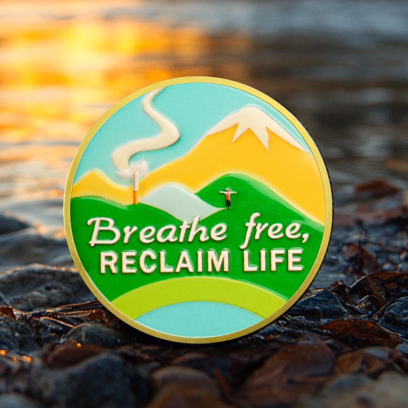 Quit Smoking Recovery  Breathe Free Sobriety Coin mysite