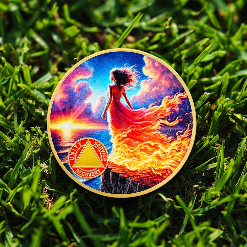 Personalized Rising from The Ashes One Year Reborn Fairy Sobriety Coin mysite