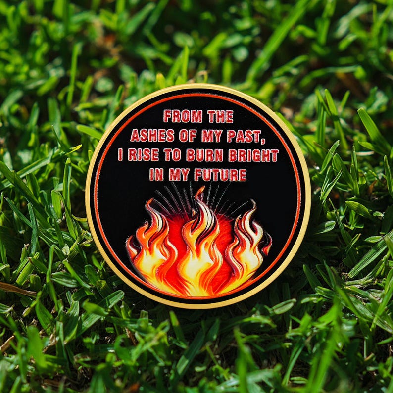 Personalized Rising from The Ashes One Year Reborn Fairy Sobriety Coin mysite