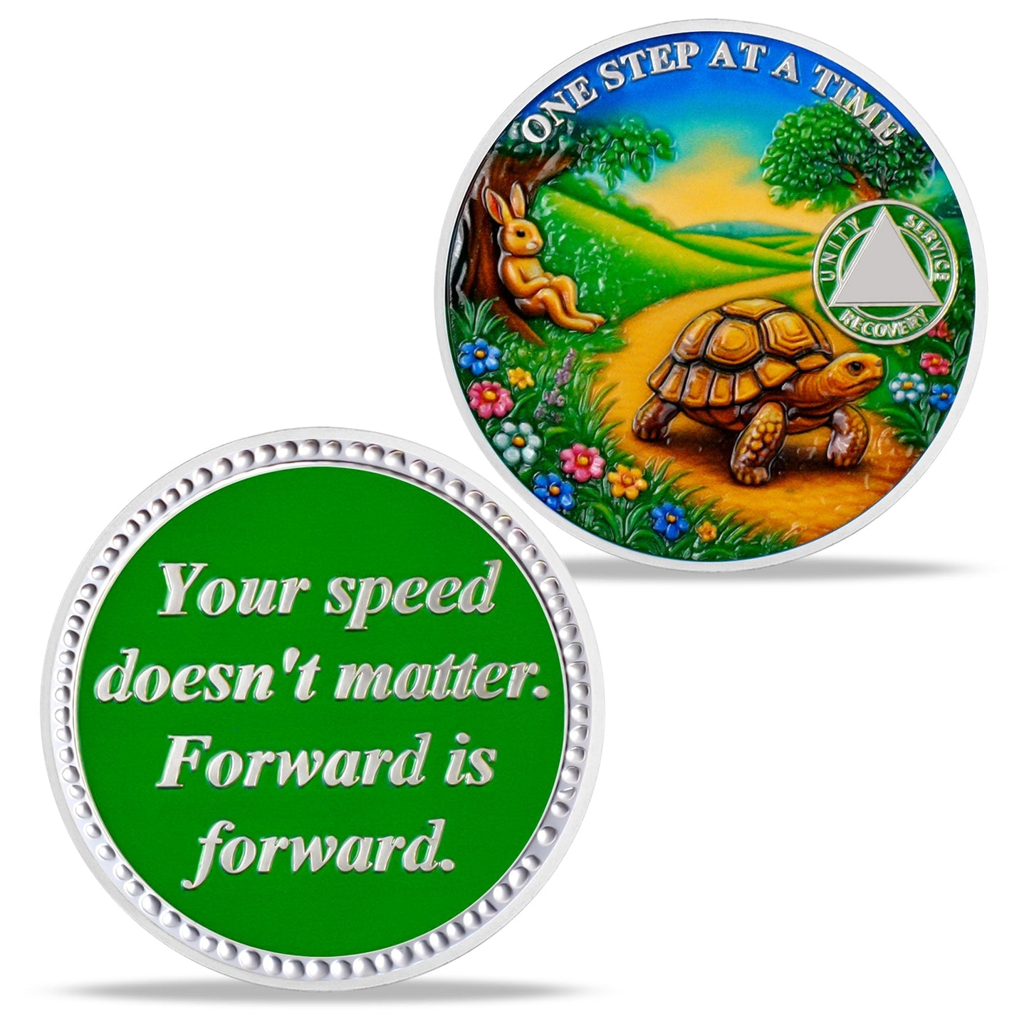 Personalized Slow and Steady Sobriety Coin mysite