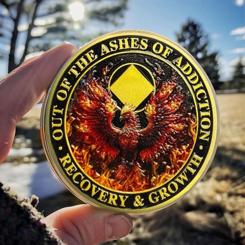 Personalized Reborn from Fire Delicate Phoenix Sobriety Coin mysite