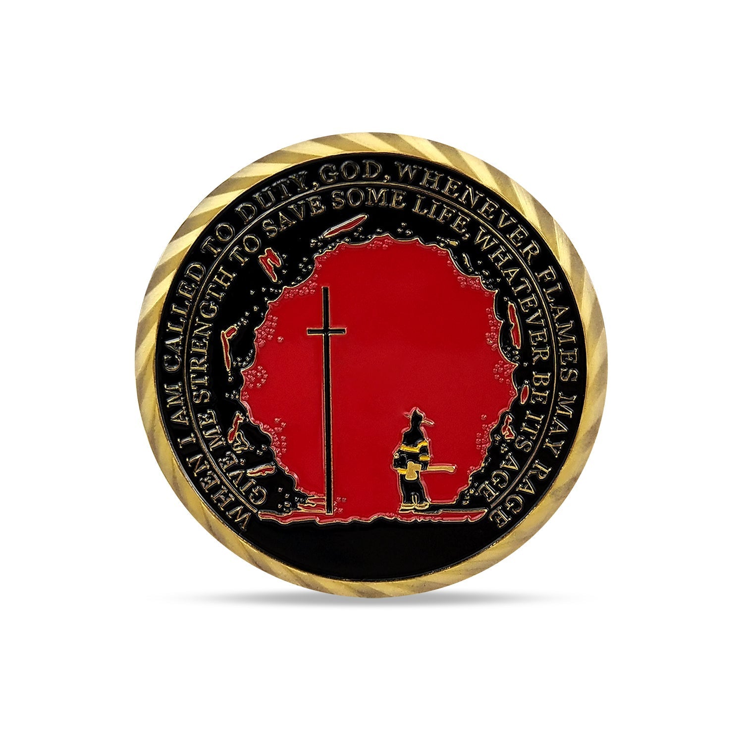 Firefighter Challenge Coin First In Last Out Spartan Warrior mysite