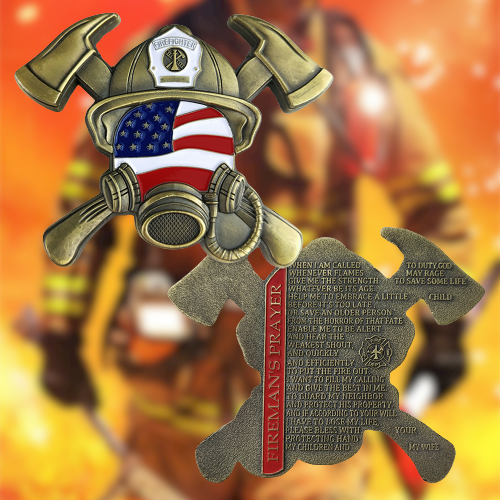 US Gas Mask Firefighter’s Prayer Challenge Coin mysite