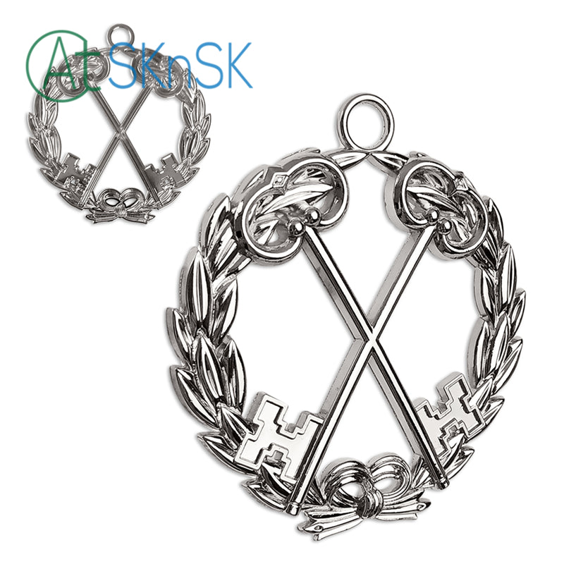 Masonic Treasurer Sliver Jewel Pendant the Cross Vault Keys mysite
