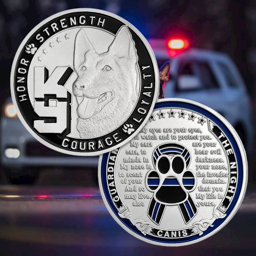 K9 Police Dog Law Enforcement Challenge Coin mysite