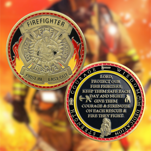 First In Last Out Firefighter Prayer Challenge Coin mysite