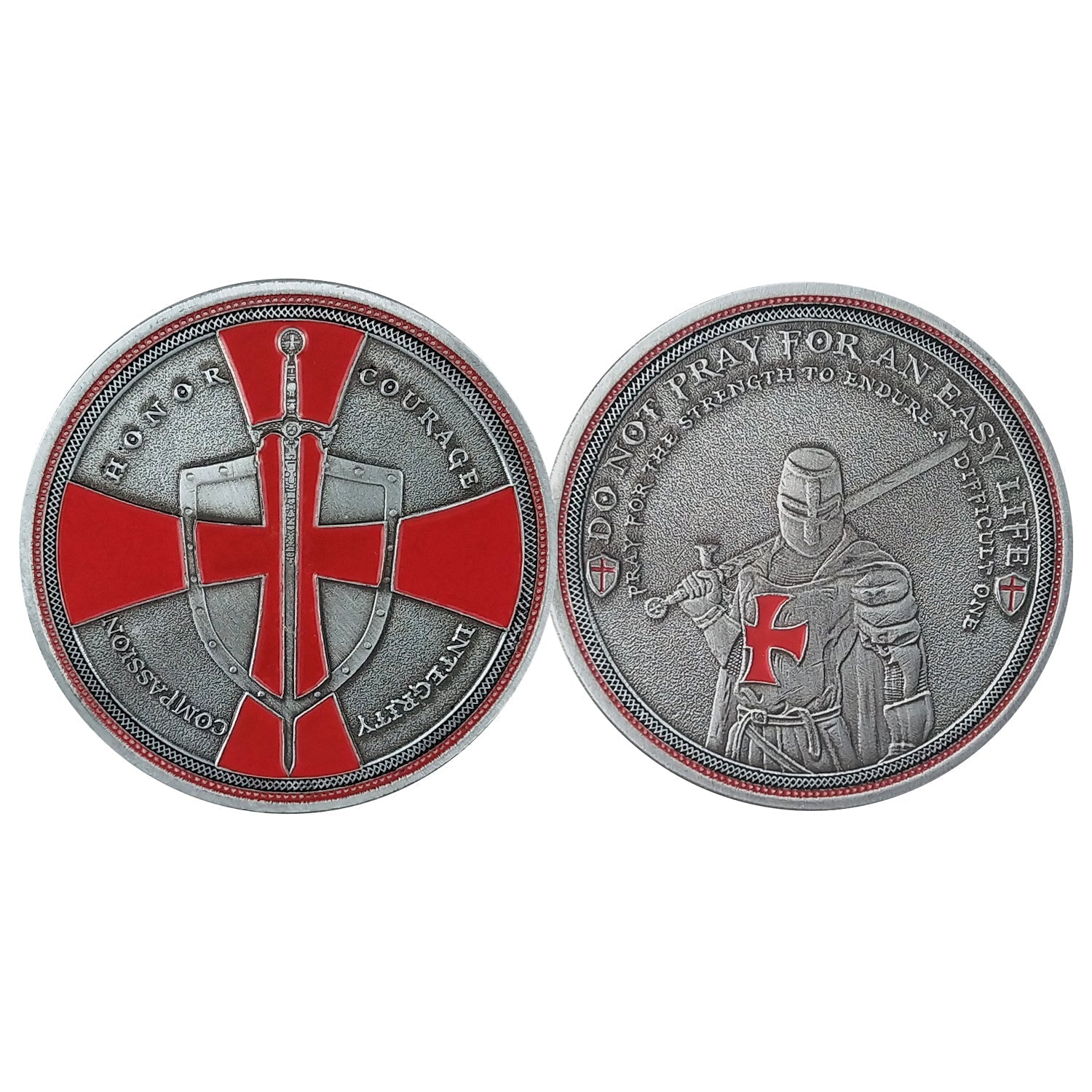 Knight Templar Challenge Coin Red Cross Religious Coin Collection Commemorative Gift mysite