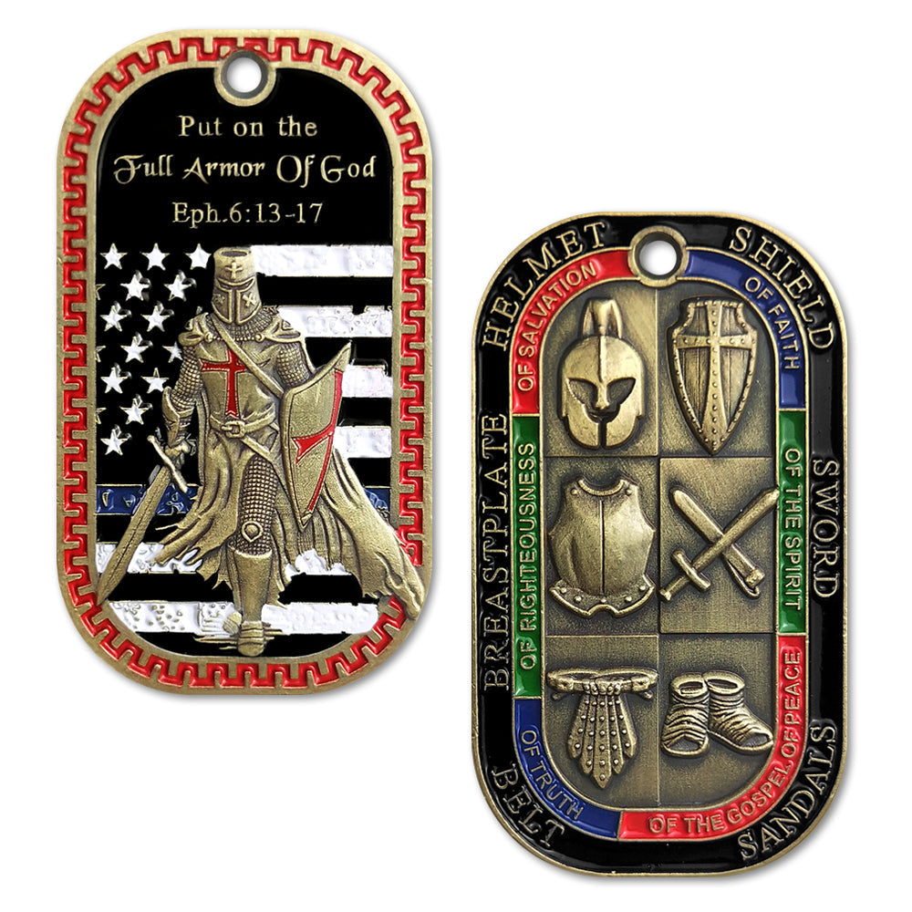 Put on The Whole Armor of God Dog Tag Pendant Necklace mysite