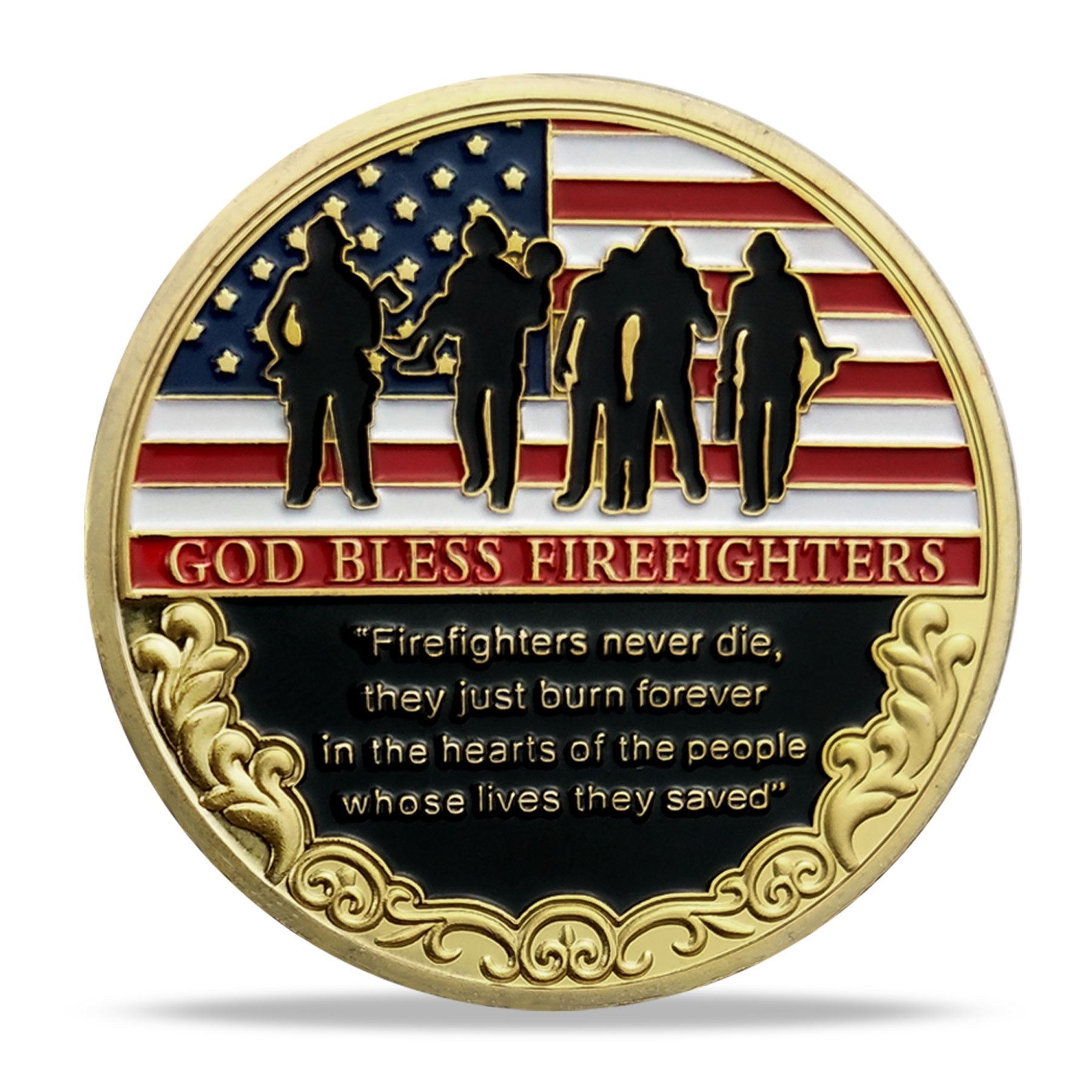 Firefighter Challenge Coin Thank You for Your Service mysite
