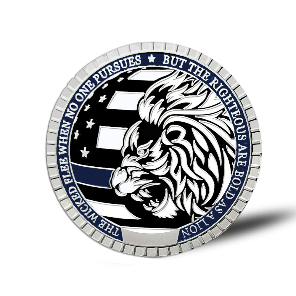 LEO Challenge Coin Blue Lives Matter Remember the Fallen Police Silver Medallion mysite