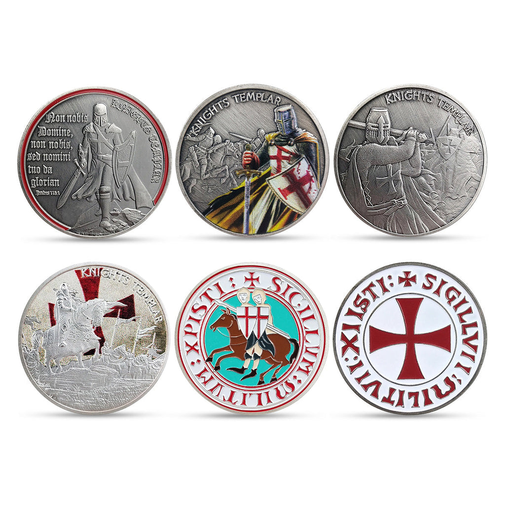 4 Pcs Bundle Knight Templar Red Cross Challenge Coin Gift Set mysite