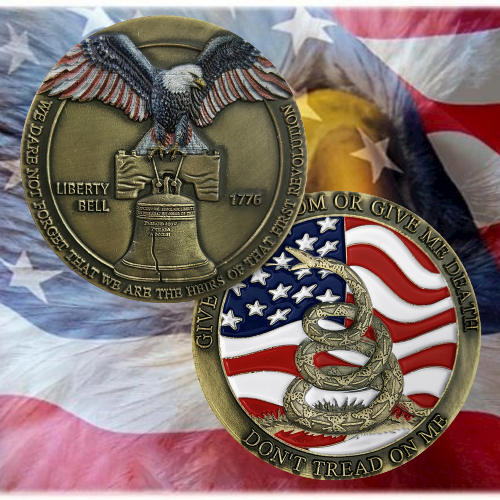 1776 American Kenndy Liberty Bell Challenge Coin-AtSKnSK mysite