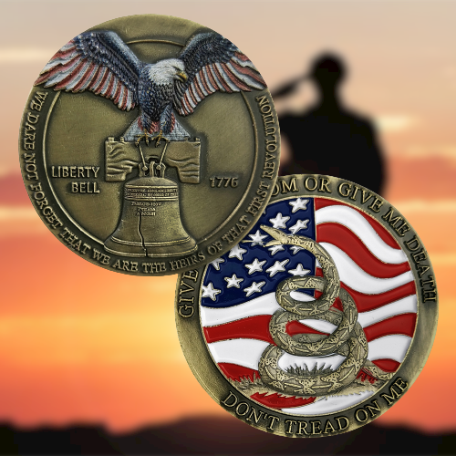 1776 American Kenndy Liberty Bell Challenge Coin-AtSKnSK mysite