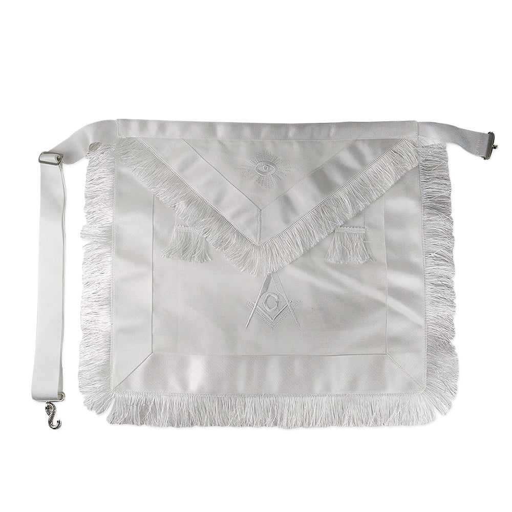 Masonic Blue Lodge Master Mason White Apron w/ Fringe mysite