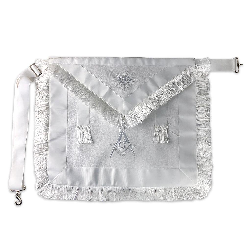 Masonic Blue Lodge Master Mason White Apron w/ Fringe mysite