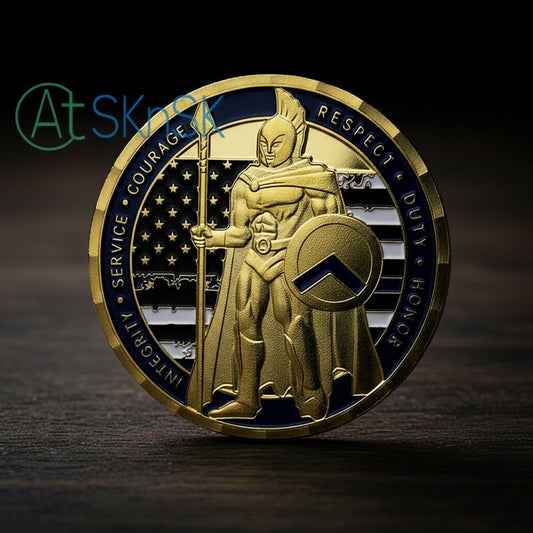 Thin Blue Line Shield Police Officer Challenge Coin mysite