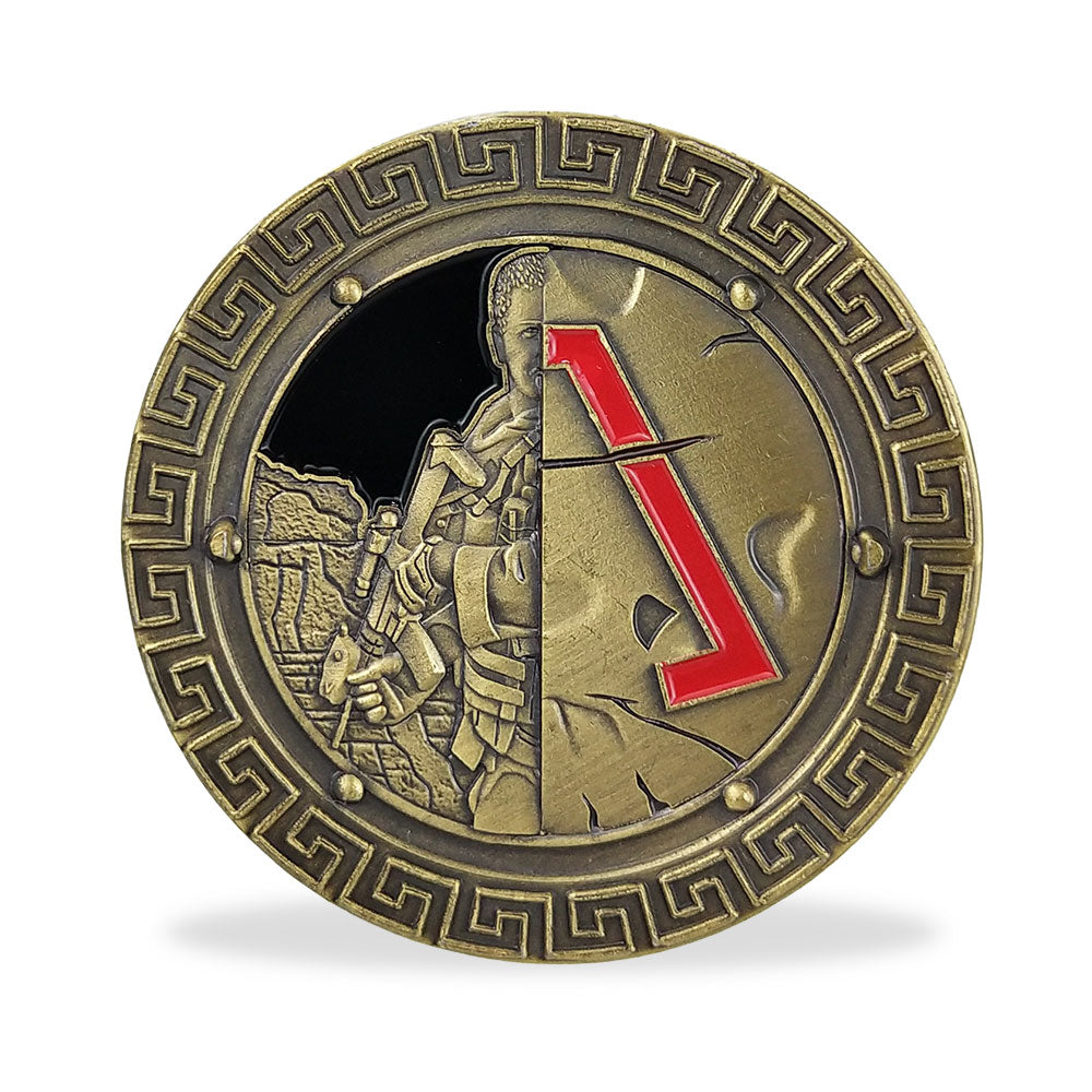 Soldier Brave as Spartan Challenge Coin Warrior Ethos Military Collecitble mysite
