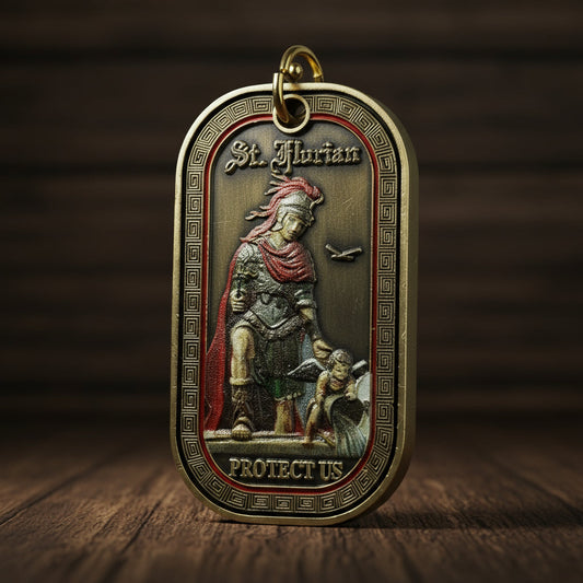 Saint Florian firefighter Prayer Challenge Coin Dog Tag mysite