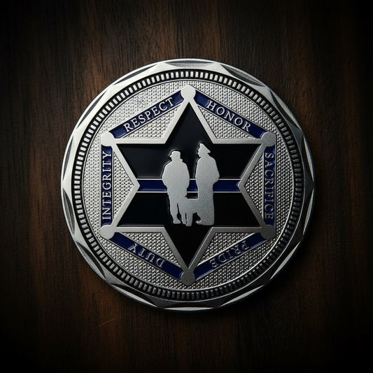 Sheriff Challenge Coin Six Pointed Star Silver Police Badge St Michael Coin mysite