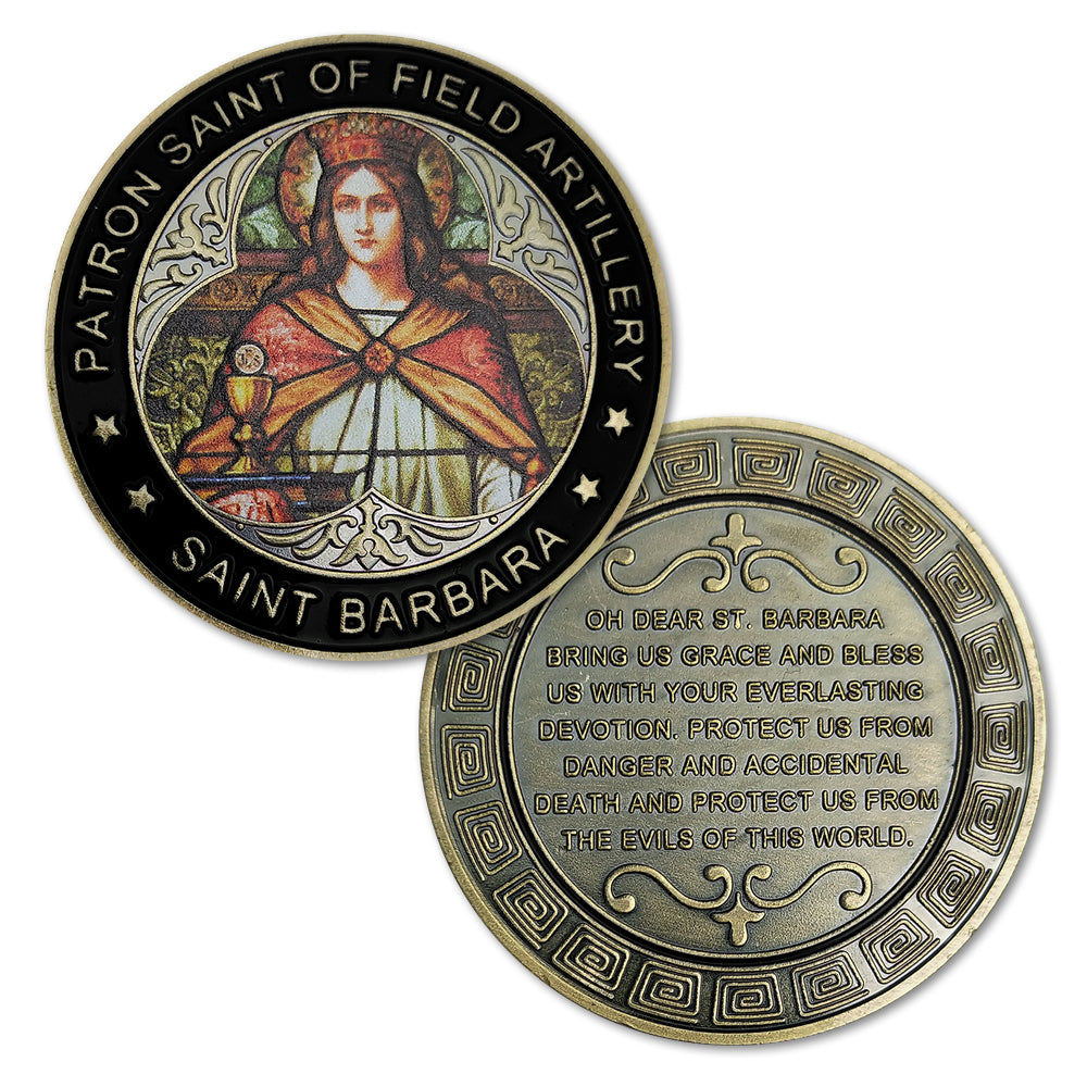 St Barbara Patron Saint of Artillery Oath Prayer Challenge Coin Military Badge mysite