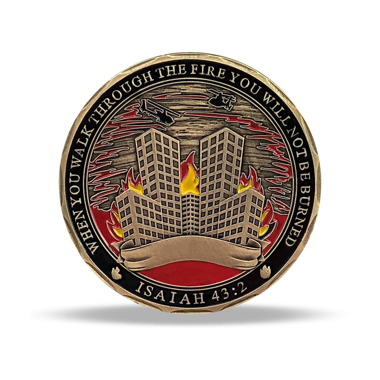 Firefighters Rule Challenge Coin ISAIAH 43:2 Firemans Medallion mysite