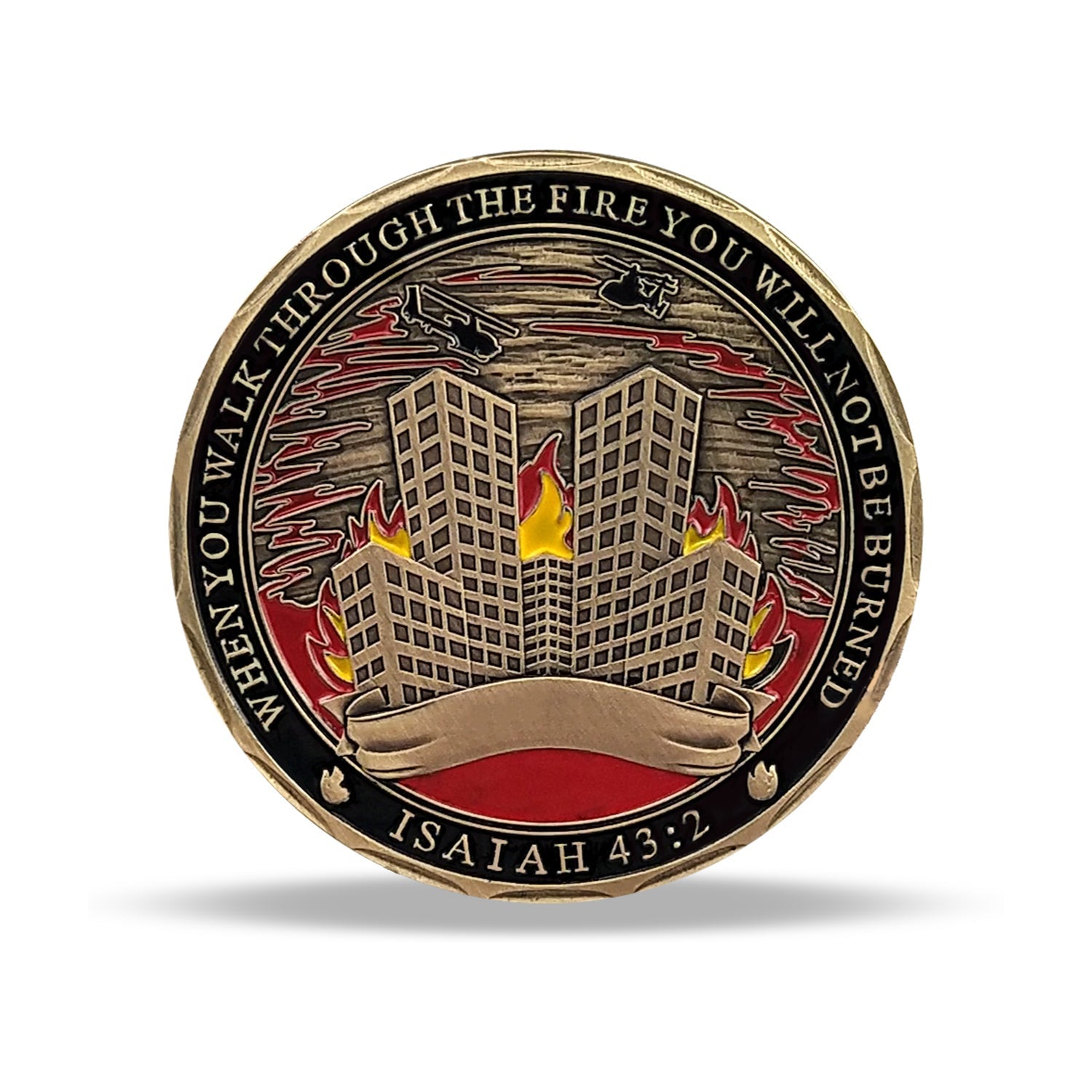 Firefighters Rule Challenge Coin ISAIAH 43:2 Firemans Medallion mysite