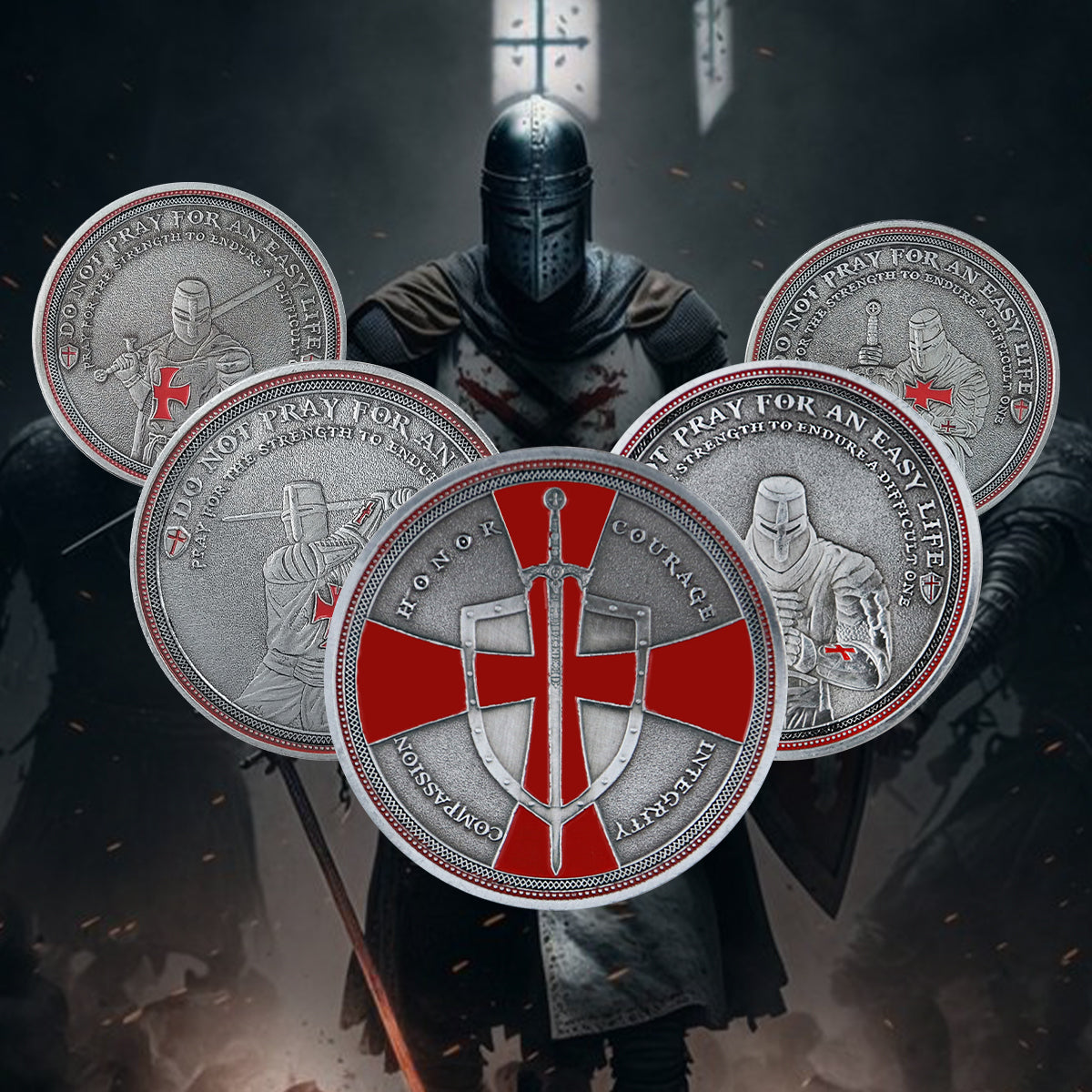 4 Pac Sets Knight Templar Challenge Coins Gift mysite