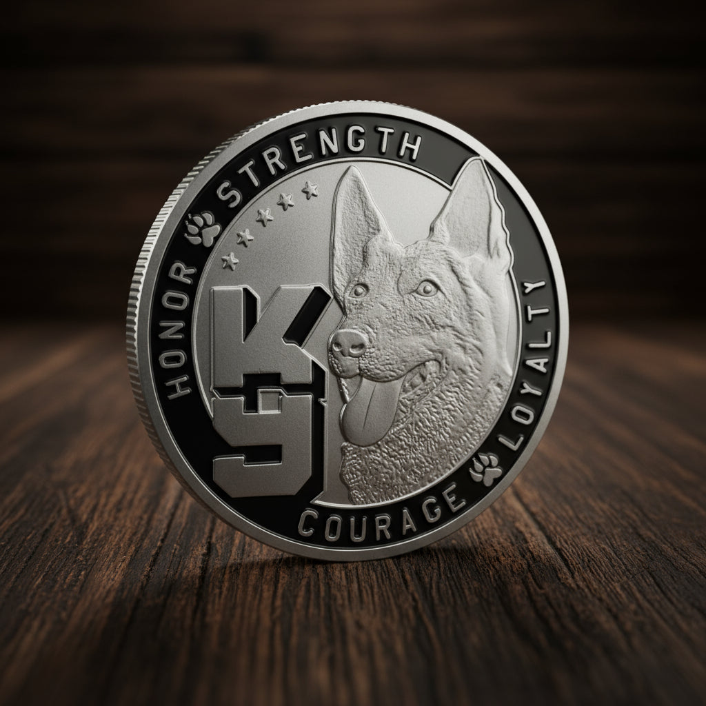 K9 Police Dog Law Enforcement Challenge Coin mysite
