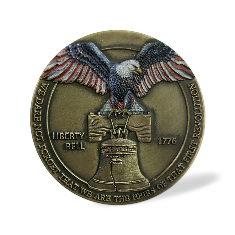 1776 American Kenndy Liberty Bell Challenge Coin-AtSKnSK mysite