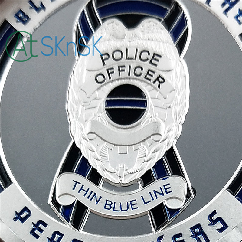 US Police Thin Blue Line Justice Death Challenge Coin mysite